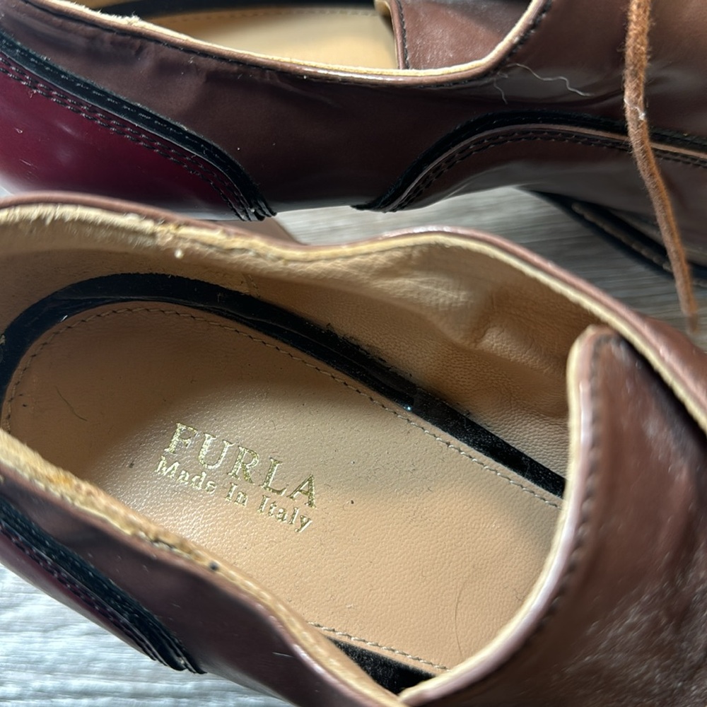 Furla made in Italy beige/marron leather heels woman’s size 41 (d126) - Picture 6 of 12